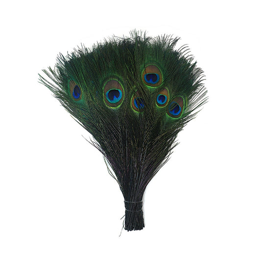 Peacock Tail Eyes Stem Dyed - Black