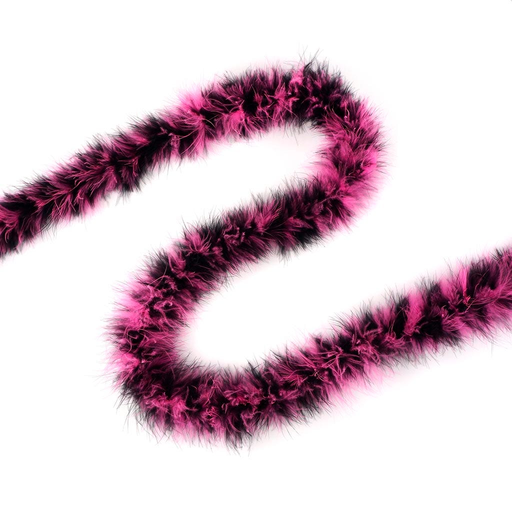 Marabou Feather Boa - Mediumweight - Pink Orient/Black
