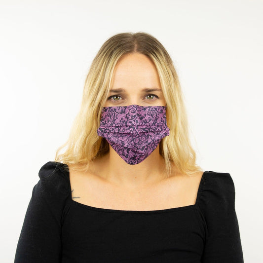 Black and Purple Fancy Disposable Lace Mask