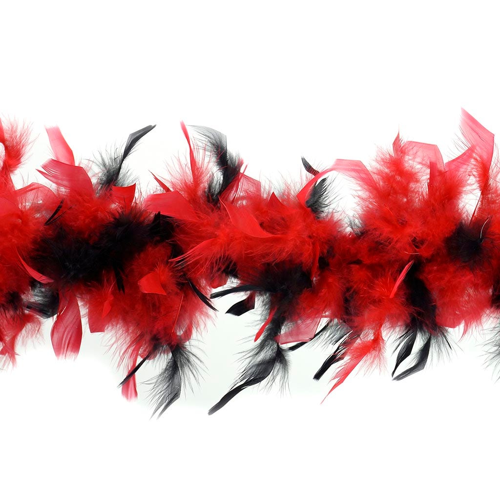 Chandelle Feather Boa - Lightweight - Red/Black