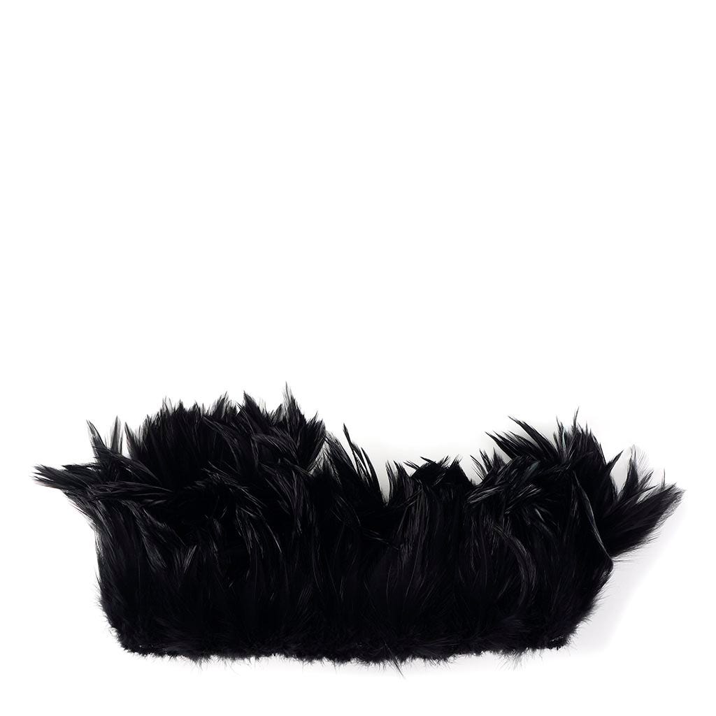 Rooster Hackle White Dyed Black Feather | 5-6 Inches Craft Feathers ...