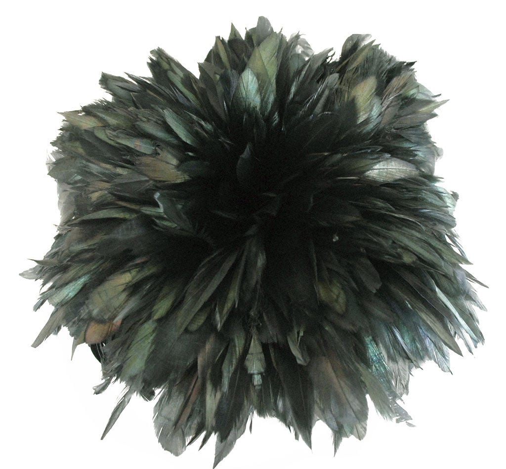 Rooster Schlappen-Half Bronze 1YD - Black/Iridescent