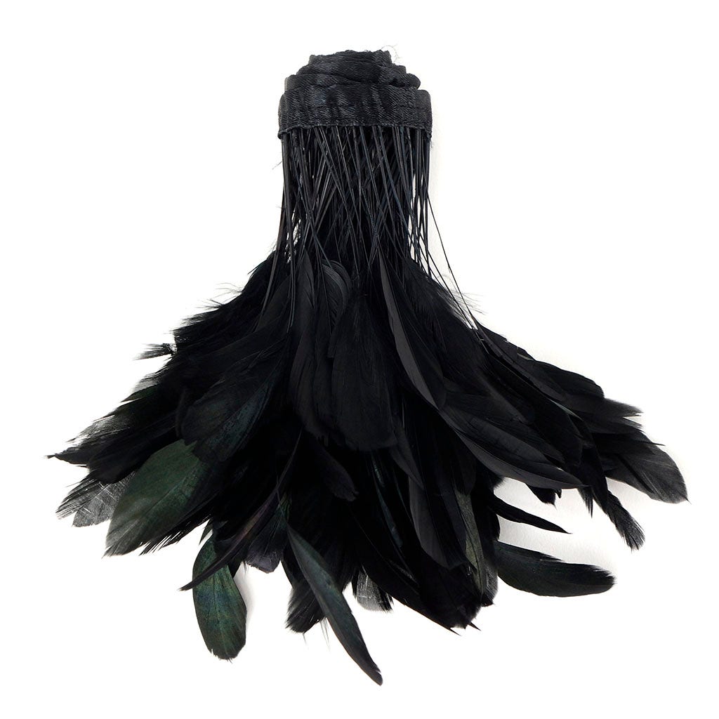 Stripped Iridescent Coque Fringe - Black/Iridescent