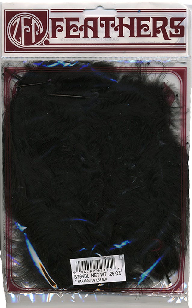 Loose Turkey Marabou Dyed - Black