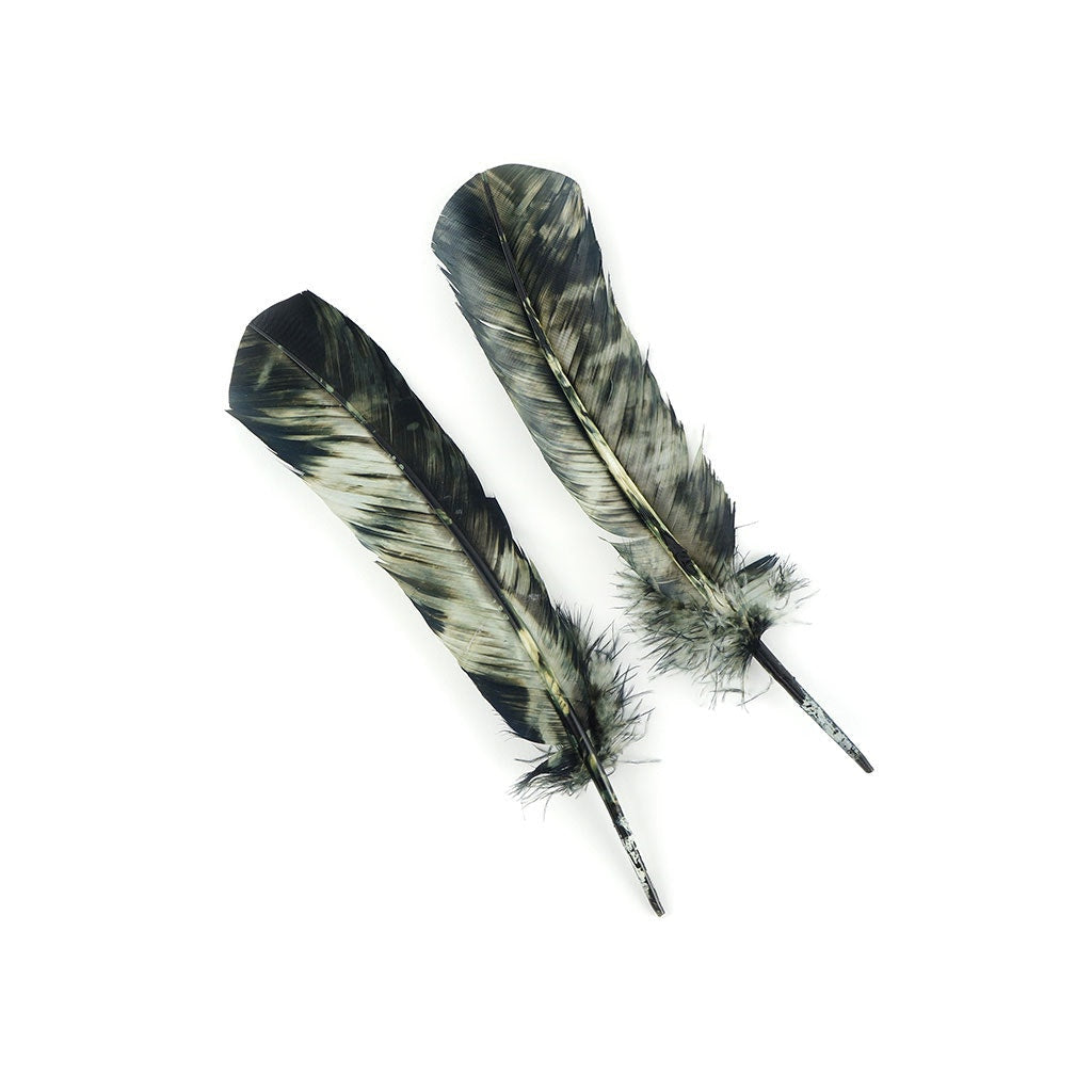 Turkey Quill Left Wing - Tie Dye - Black & White