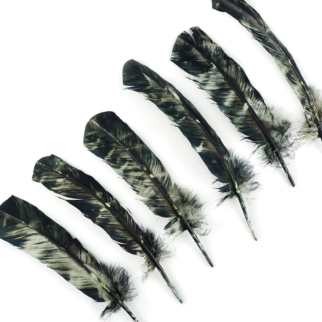 Turkey Quill Left Wing - Tie Dye - Black & White