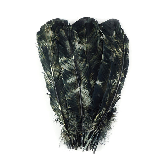 Turkey Quill Left Wing - Tie Dye - Black & White