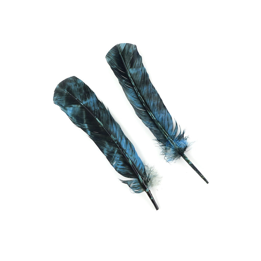 Turkey Quill - Tie Dye - Ocean Blue and Black