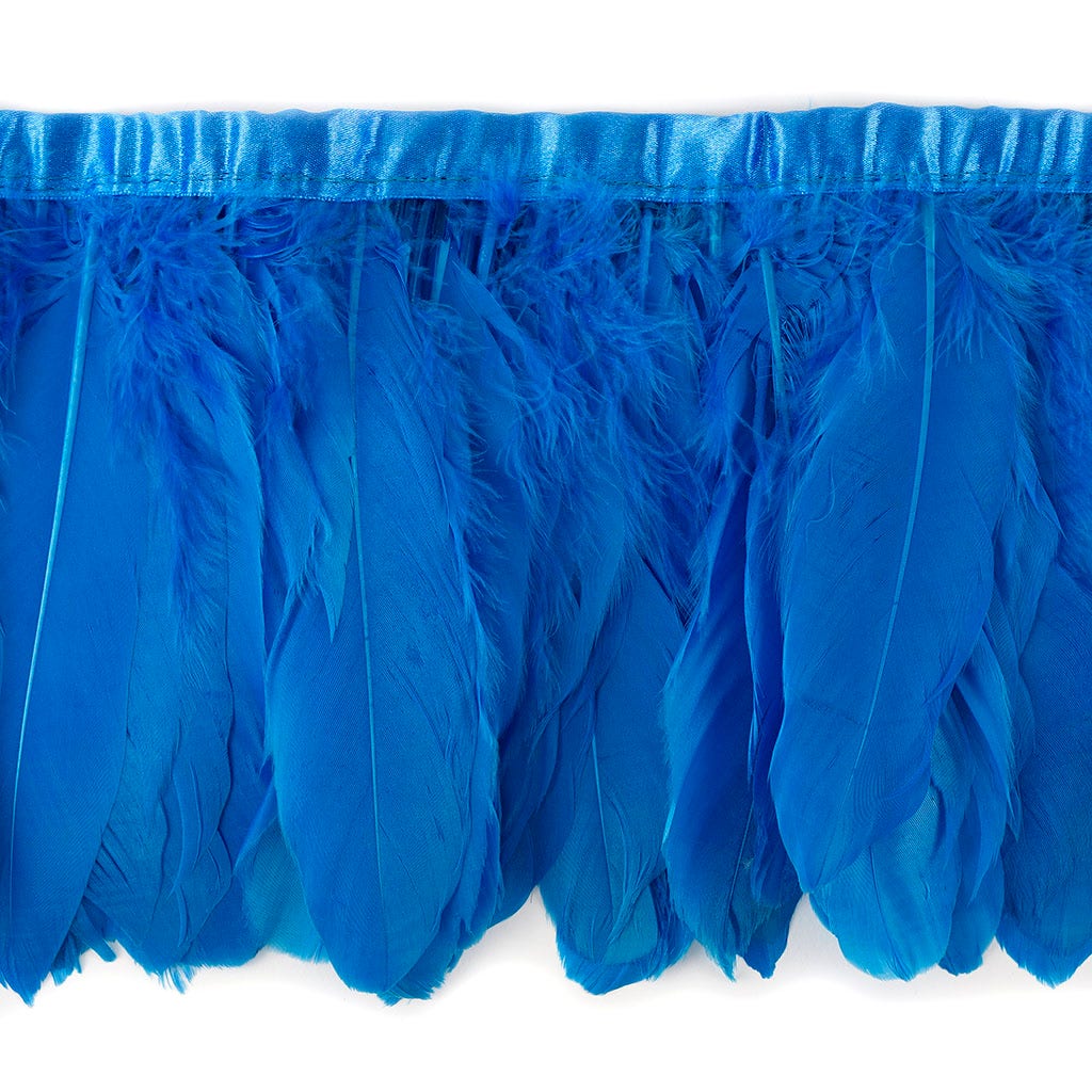 Parried Goose Pallet Feather Fringe - Blue Topaz