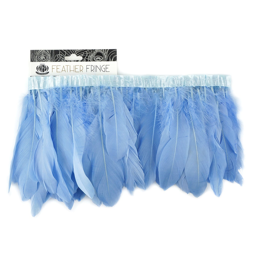 Parried Goose Pallet Feather Fringe - 6" - 1yd Sky