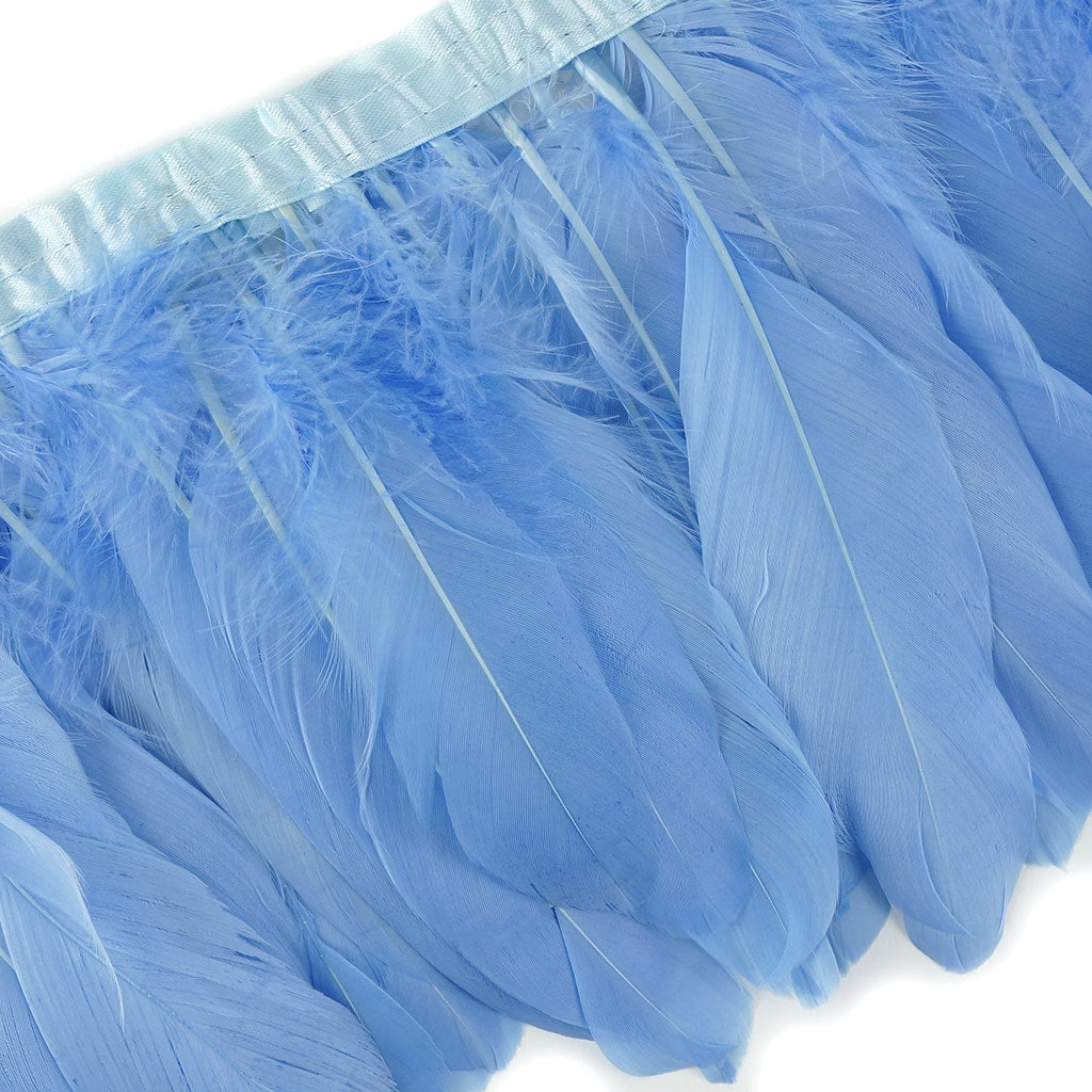 Parried Goose Pallet Feather Fringe - 6" - 1yd Sky