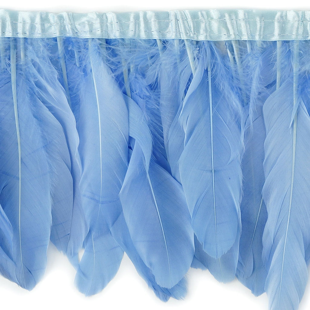 Parried Goose Pallet Feather Fringe - 6" - 1yd Sky