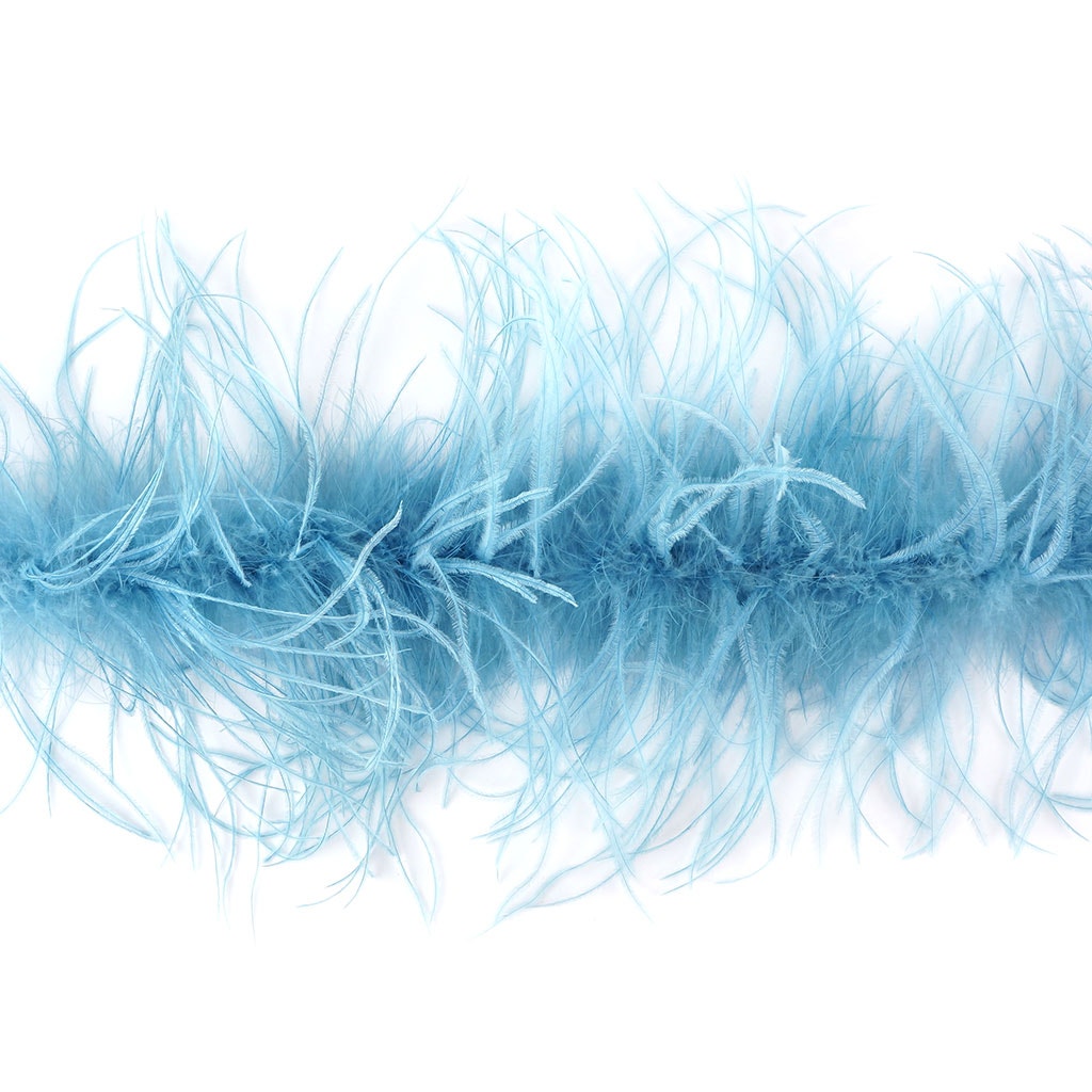 One Ply Ostrich Feather Boa - French Blue