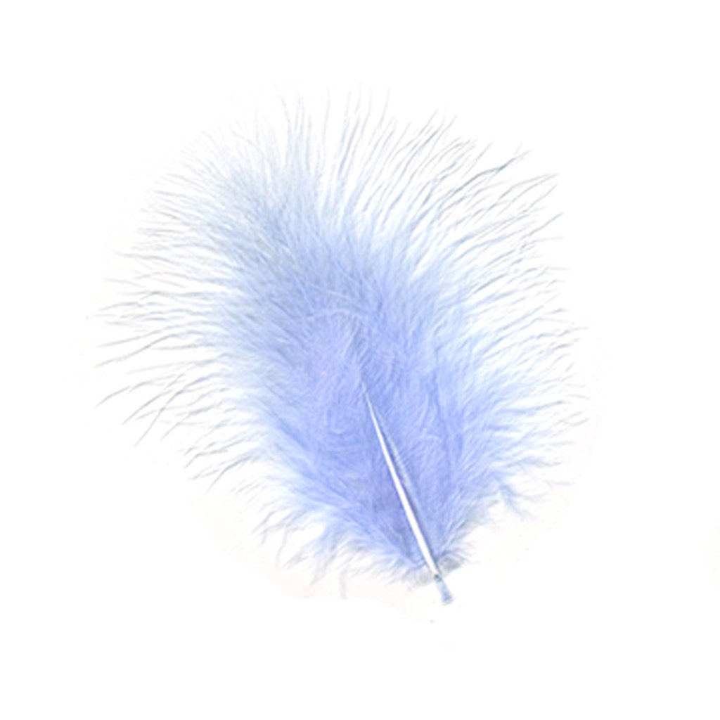 TURKEY MARABOU FEATHERS 1-4" - LIGHT BLUE