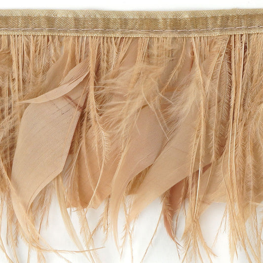 Ostrich-Goose Fringe 5yd-Camel