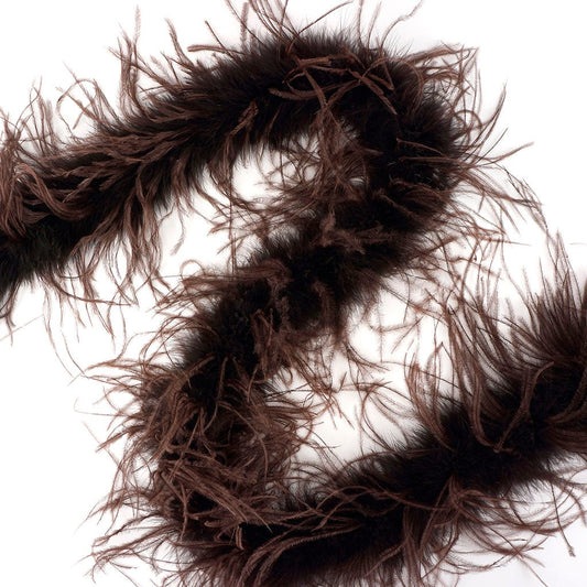 One Ply Ostrich Feather Boa - Brown