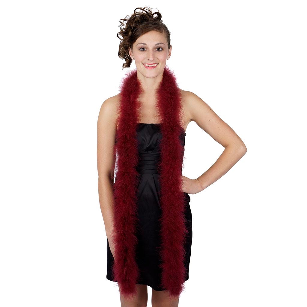 Burgundy Marabou Feather Boa | 2 Yards Medium Weight Solid Color Boa ...