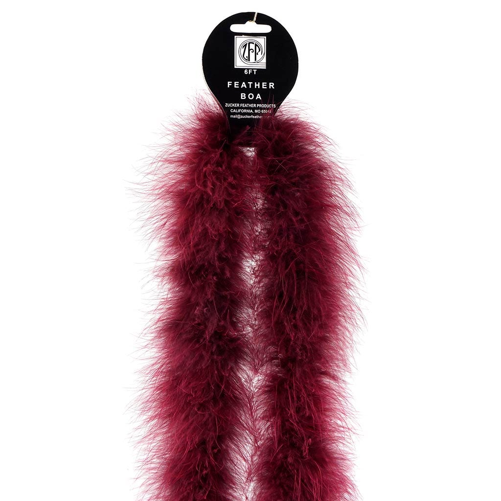 Burgundy Marabou Feather Boa | 2 Yards Medium Weight Solid Color Boa ...