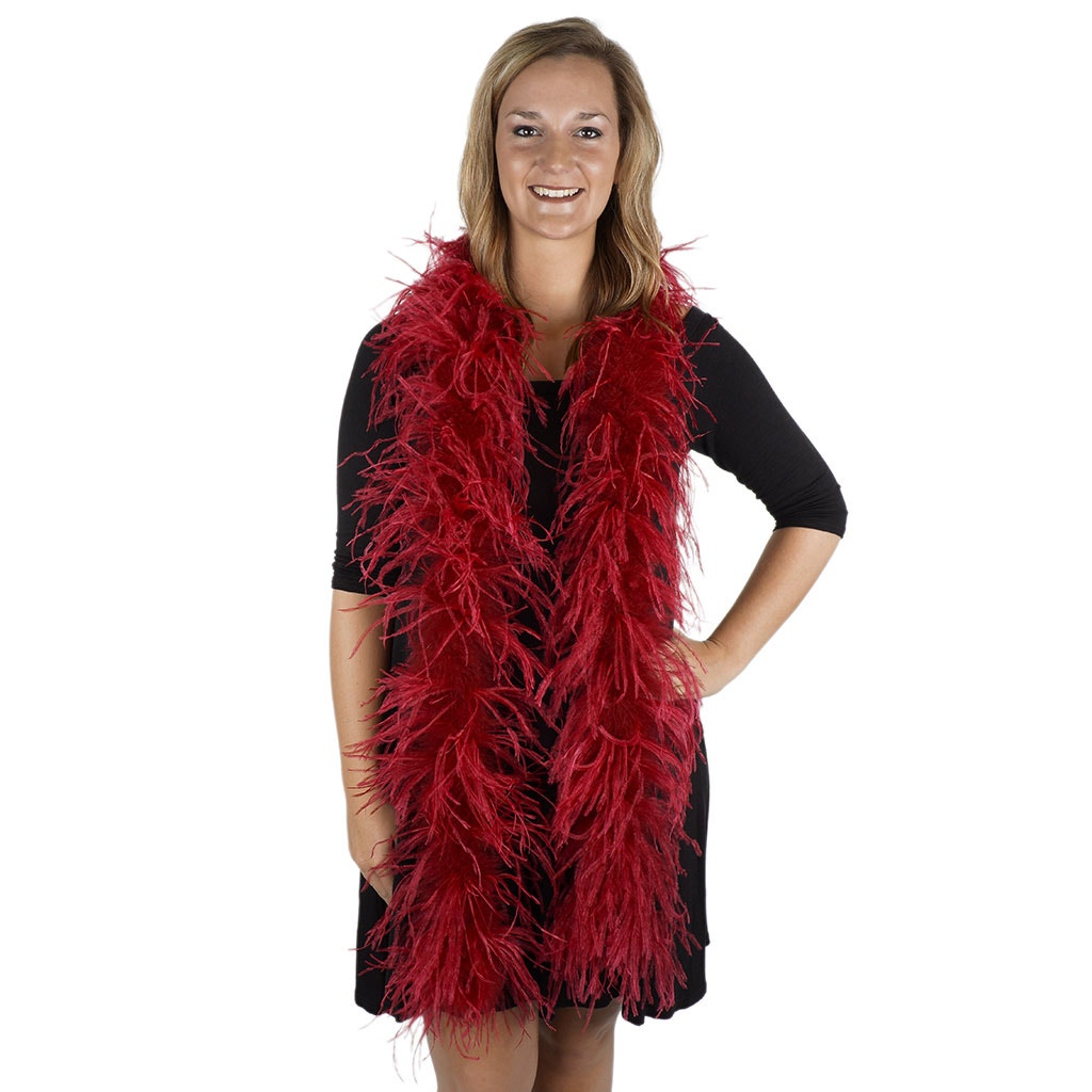 Fig Red 2 Ply Ostrich Feather Boa