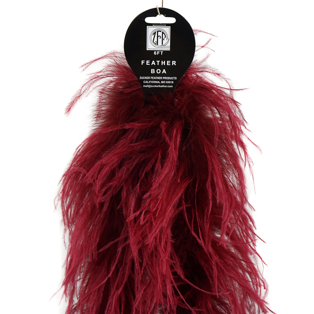 Fig Red 2 Ply Ostrich Feather Boa