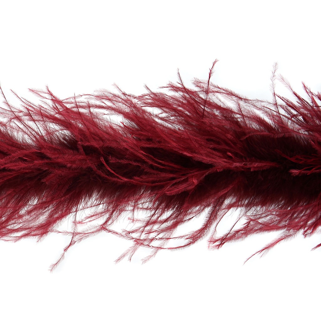 Fig Red 2 Ply Ostrich Feather Boa