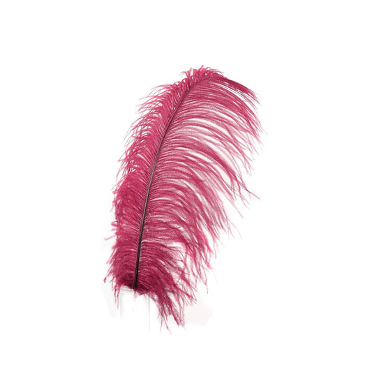 1 PC PKG Ostrich Feather Drabs Dyed 17" - Burgundy