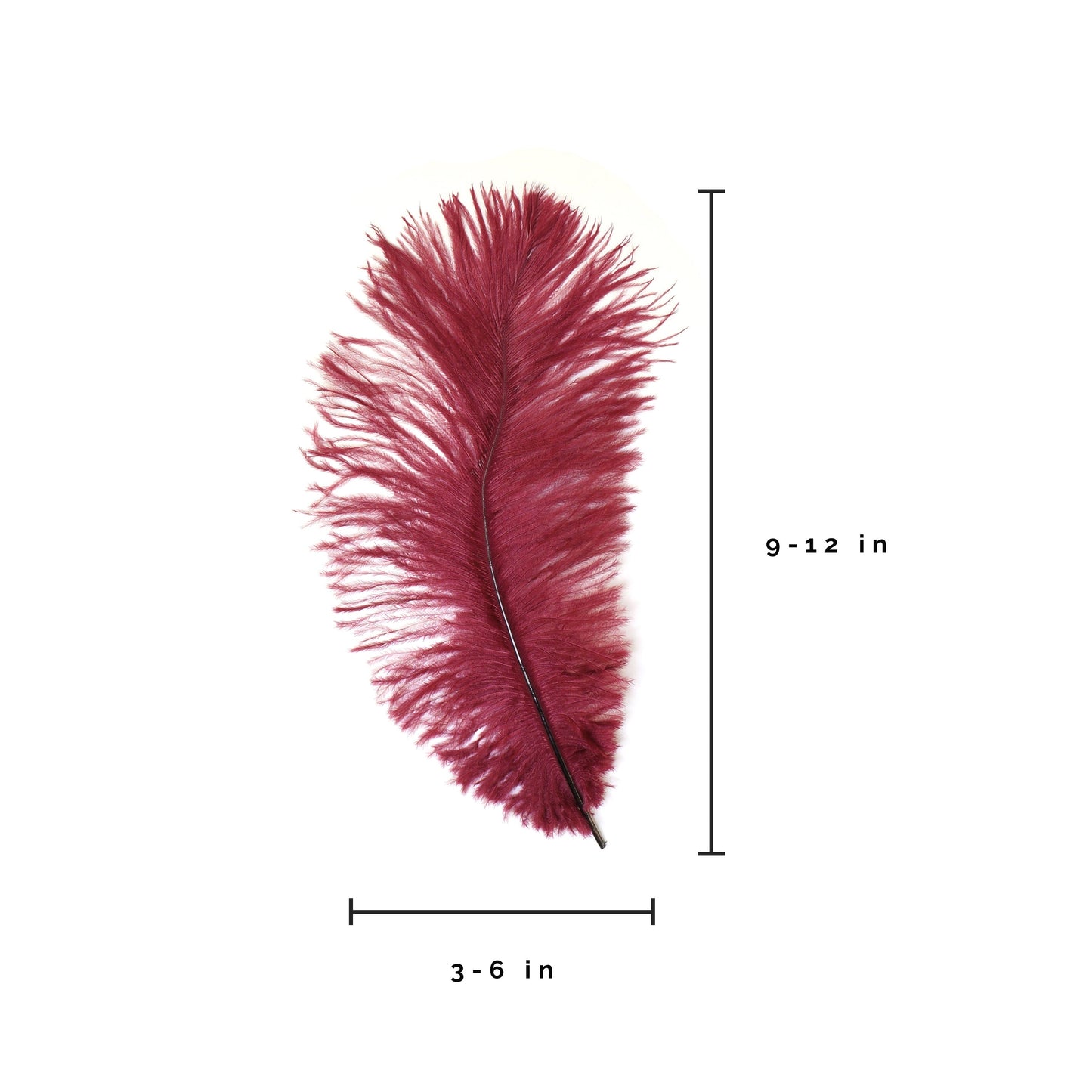 Bulk Feather Ostrich Drabs - 9-12" 1/4 lb Burgundy