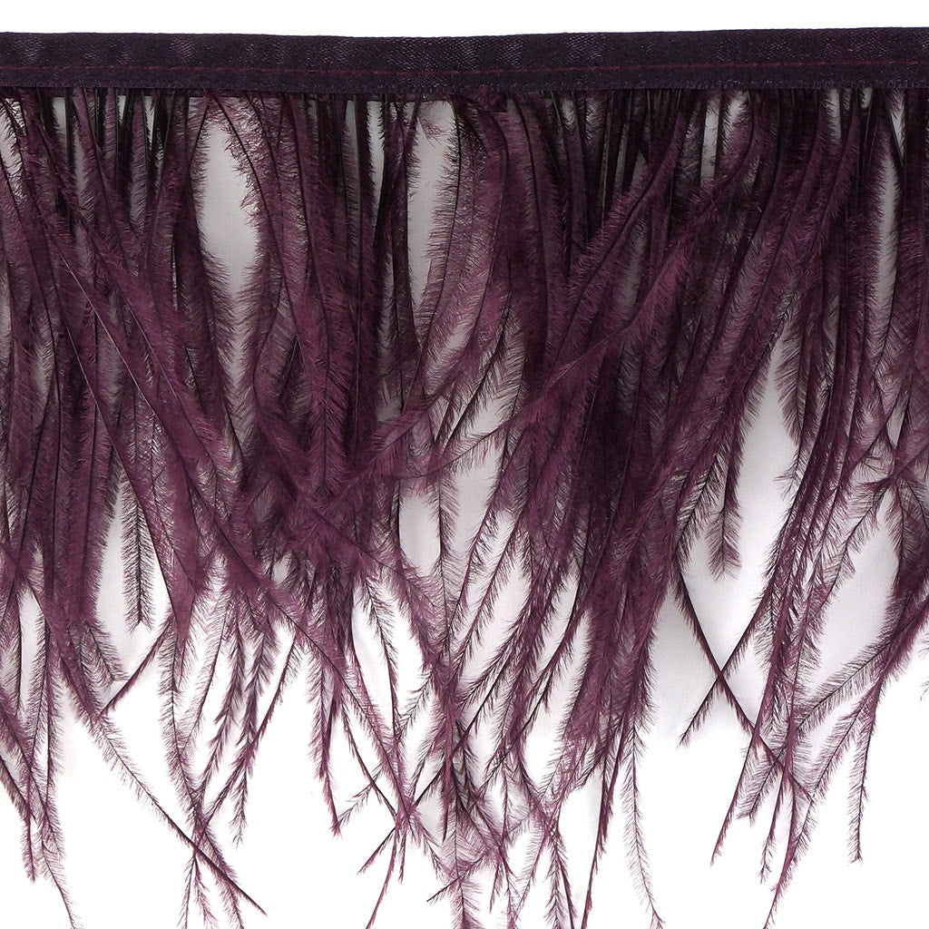One-Ply Ostrich Feather Fringe - 1 Yard - Fig