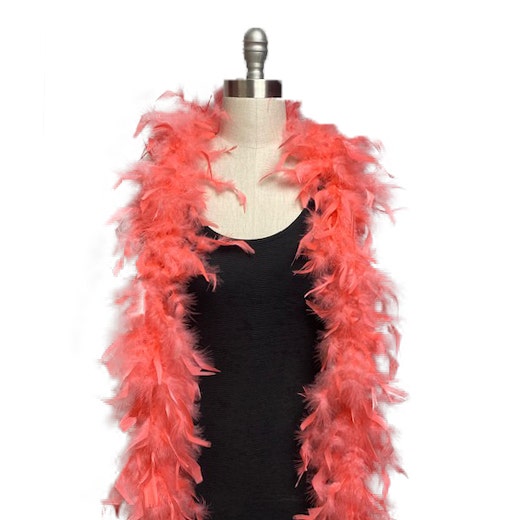 Zucker Light Weight Chandelle Feather Boas Solid Colors - Coral