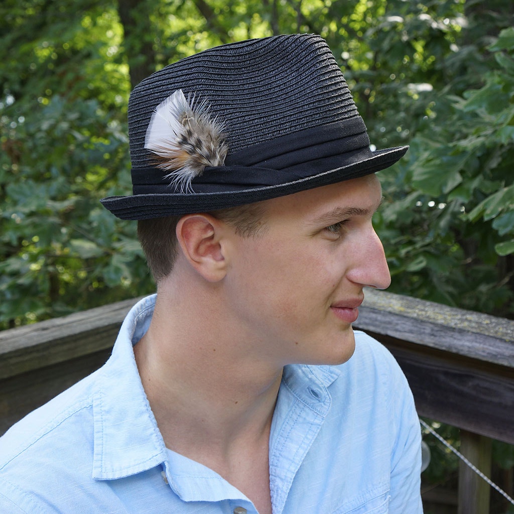 Light Feather Hat Trim With Turkey and Pheasant - Eggshell Natural