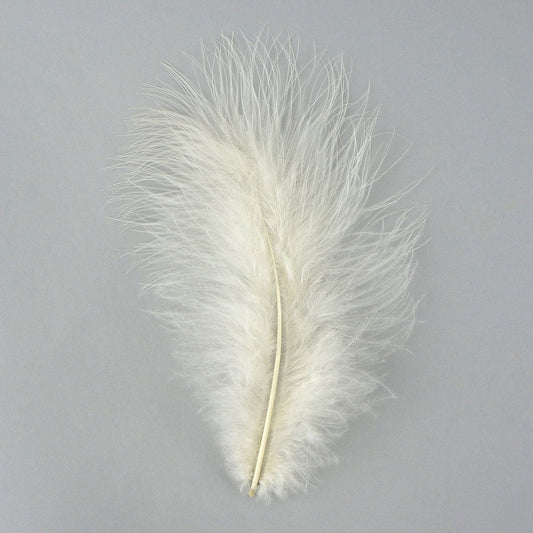 Loose Turkey Marabou Feathers 3-8" Dyed - Eggshell