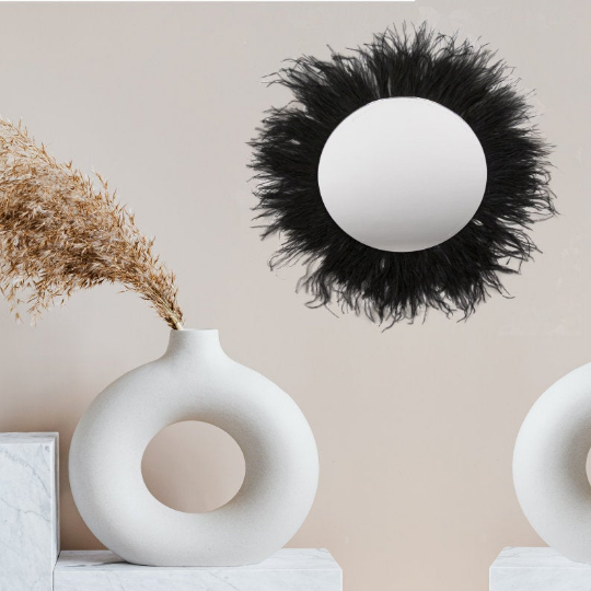 Black Ostrich Feather Wall Art