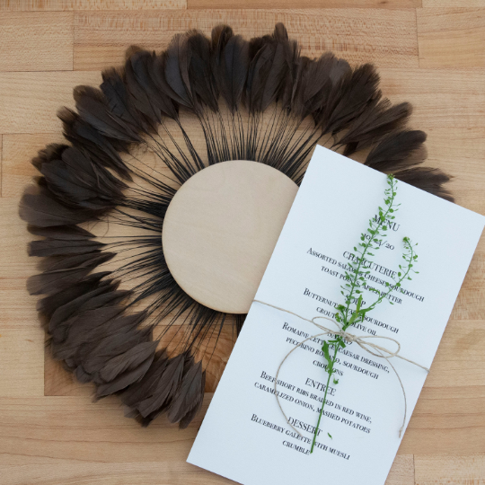 Small Full Moon Brown Feather Wall Art