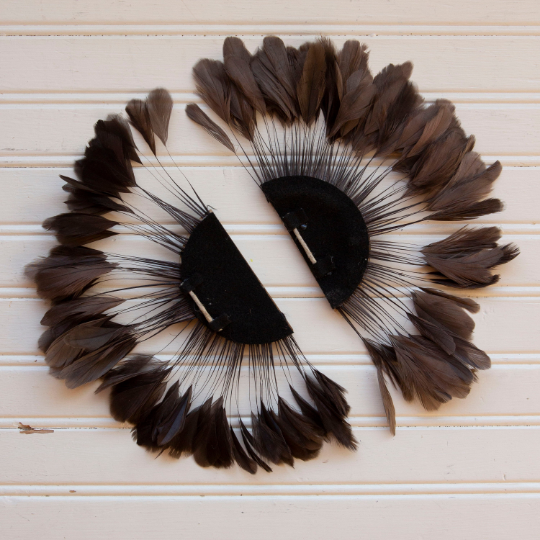 Mini Half Moon Coral Feather Wall Art Set