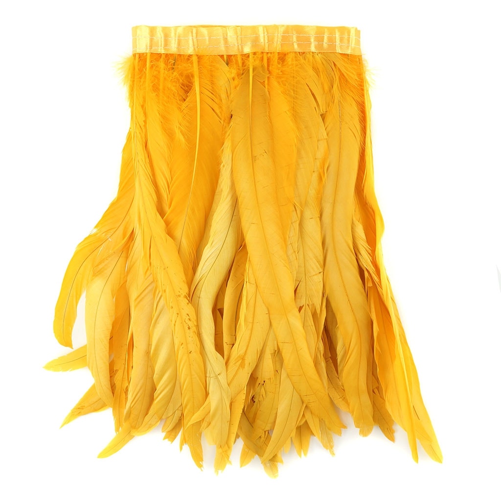 Bleach Dyed Coque Tail Fringe - 12-14" - Gold