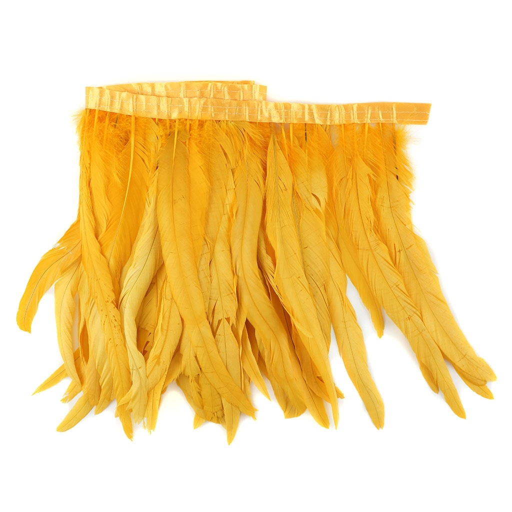 Bleach Dyed Coque Tail Fringe - 12-14" - Gold