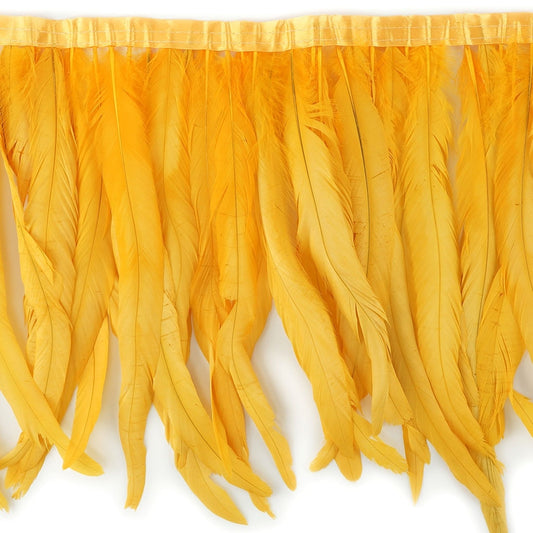 Bleach Dyed Coque Tail Fringe - 12-14" - Gold