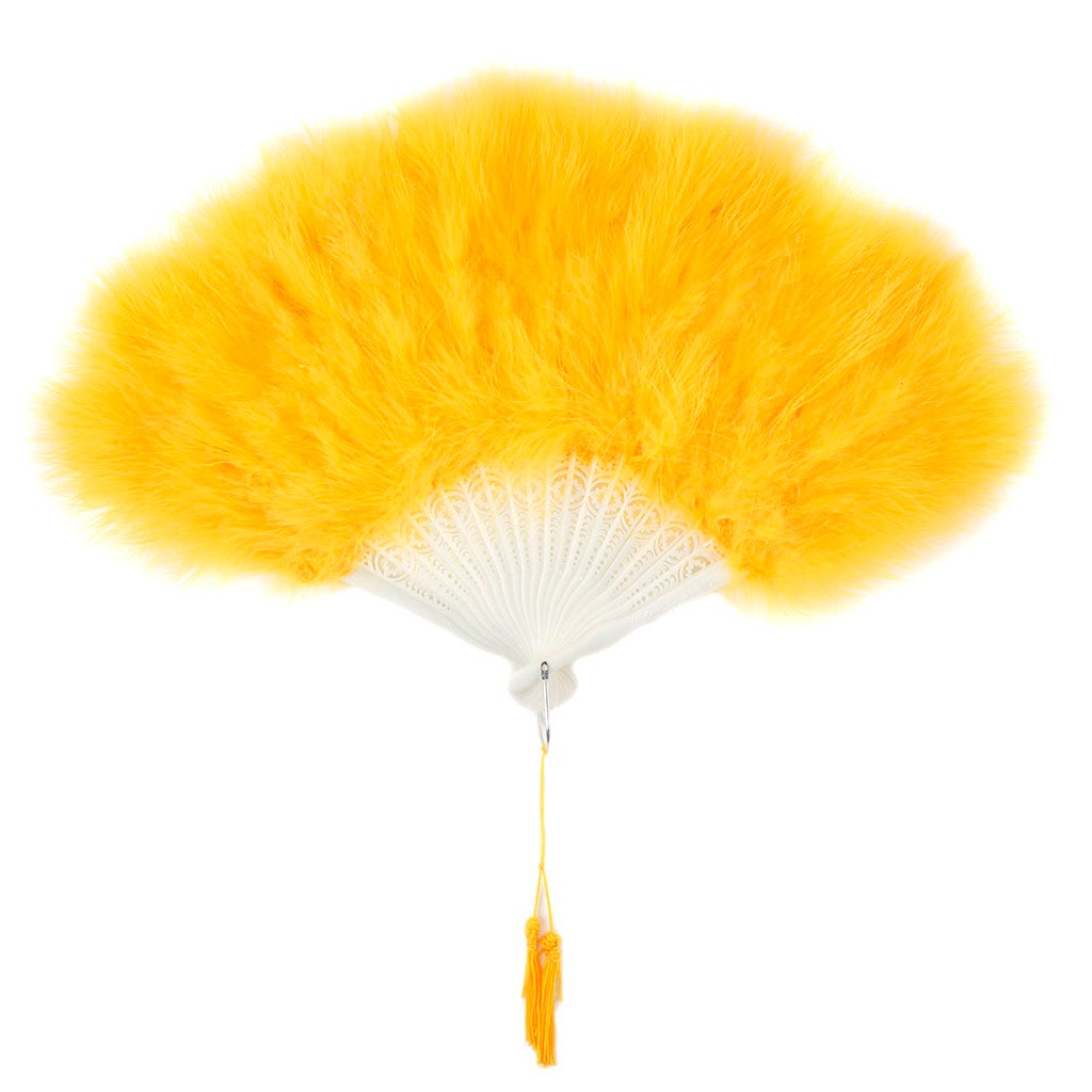 Marabou Feather Fan - Gold