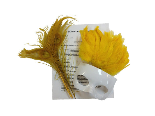 DIY Mask Kits-Assorted Feathers - Gold