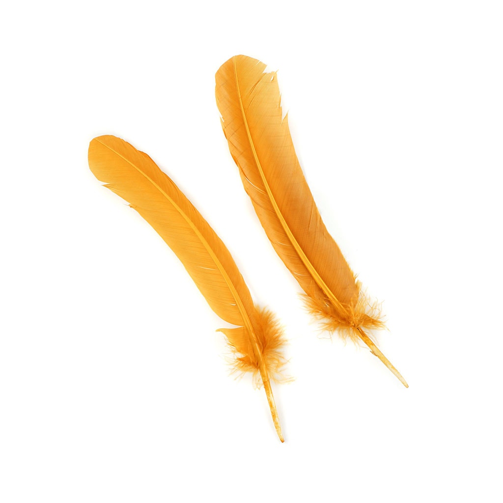 Turkey Quills Dyed Feathers - Antique Gold