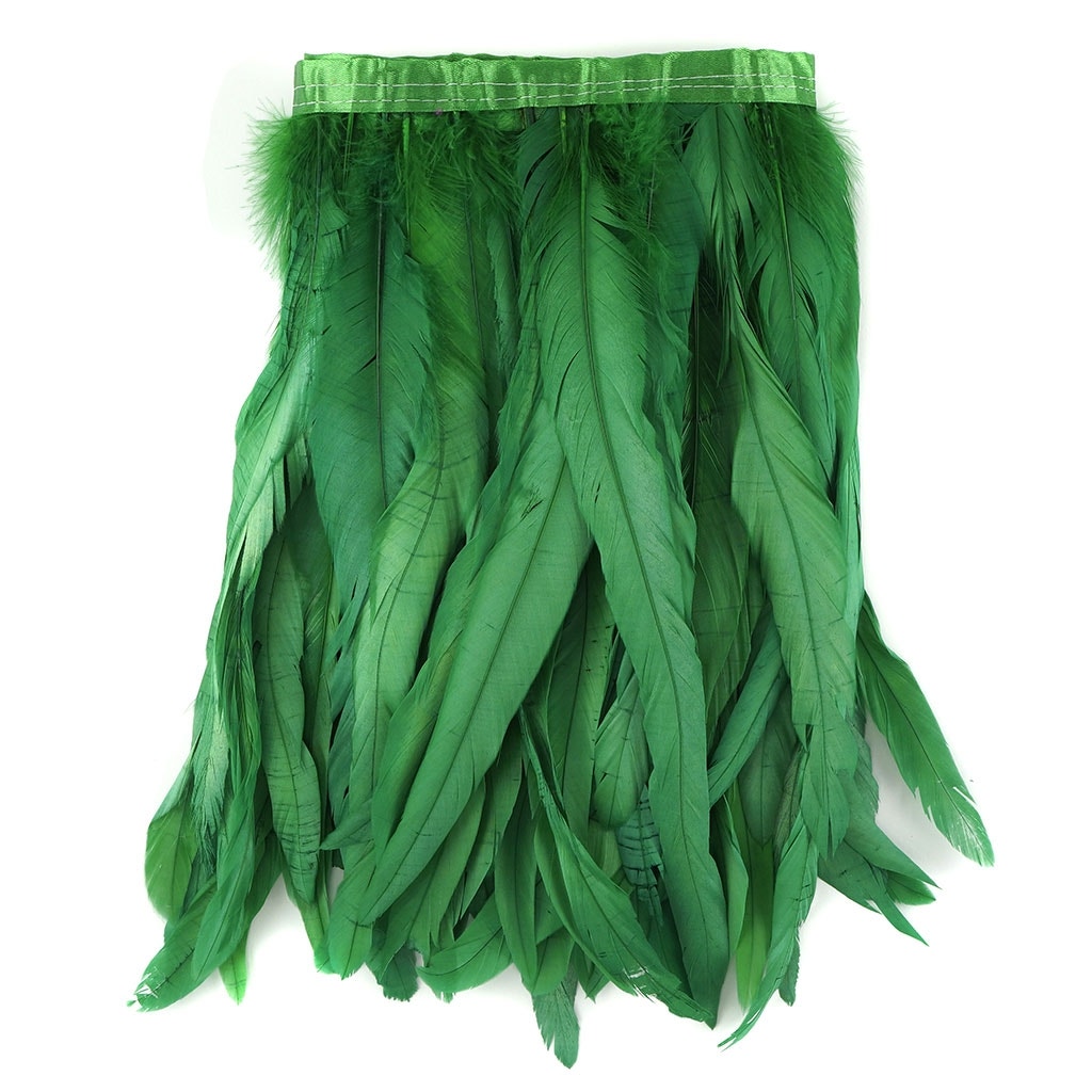 Bleach Dyed Coque Tail Fringe - 12-14" - Kelly