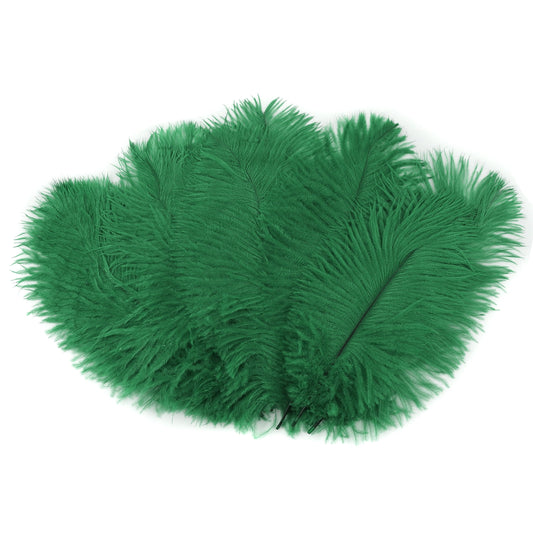 Bulk Feather Ostrich Drabs - 4-8" 1/4 lb Emerald Green