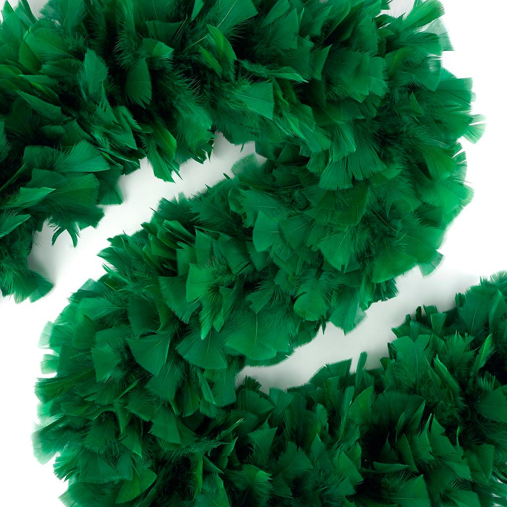 Turkey Feather Boa 8-10" - Emerald