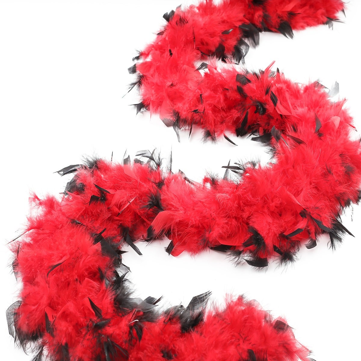 Chandelle Feather Boa - Medium Weight - Tipped- Red/Black