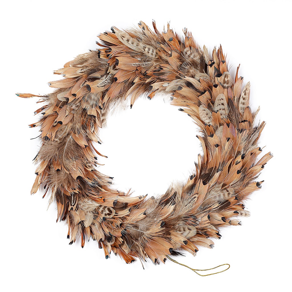 Pheasant Feather Wreath - Natural