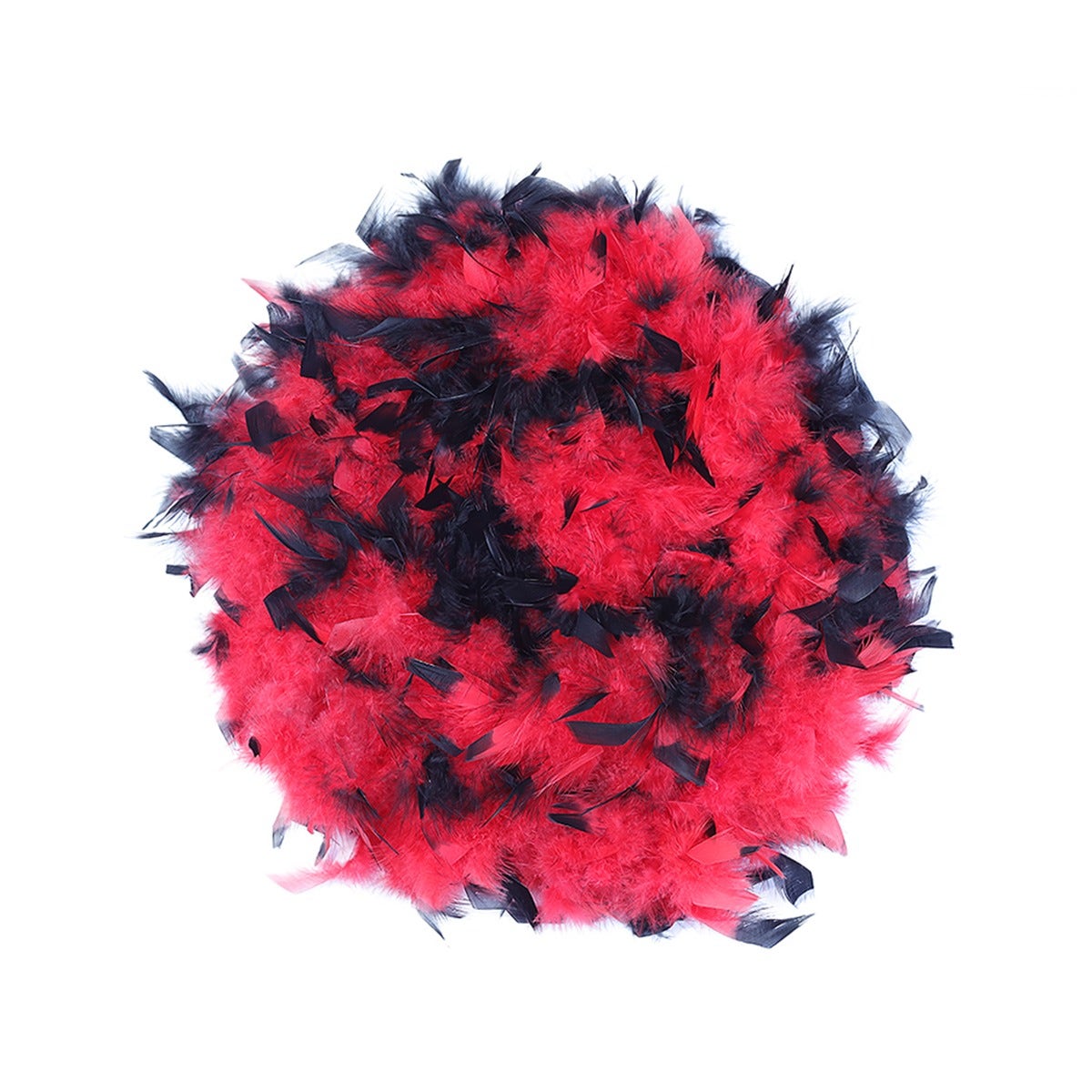 Tipped Chandelle Feather Boa - Heavyweight - Red/Black