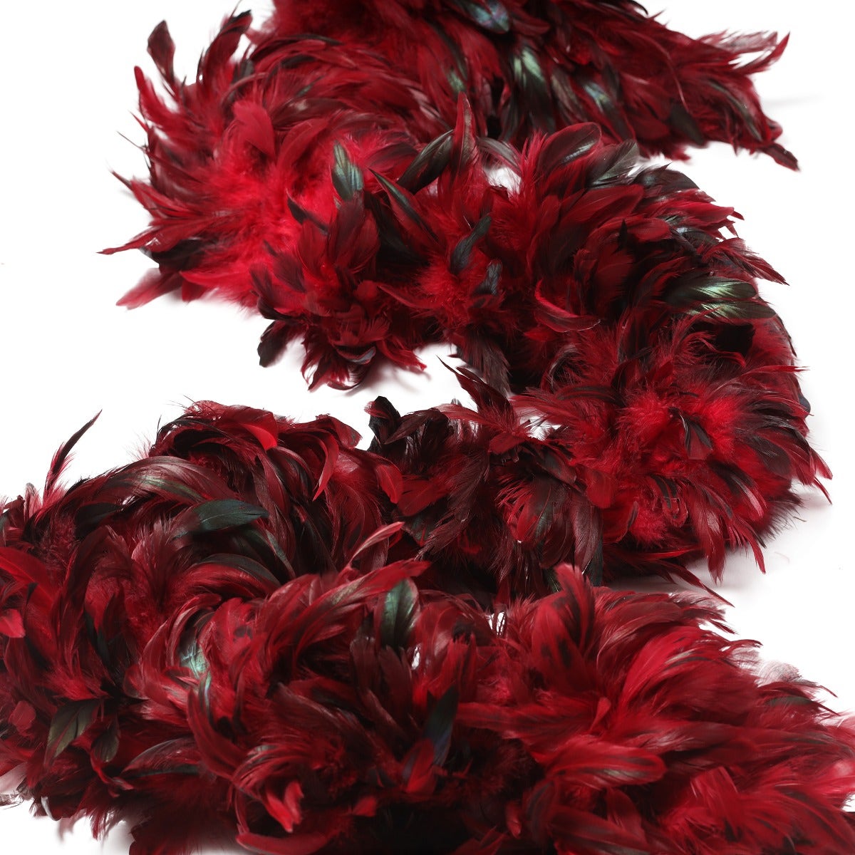Rooster Schlappen Feather Boa 8-10"- Red