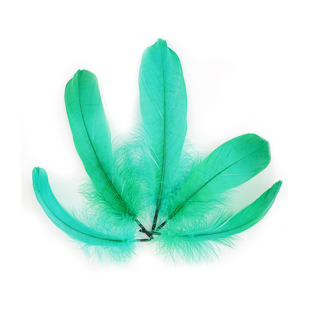 Goose Pallet Feathers 6-8" - 12 pc - Emerald
