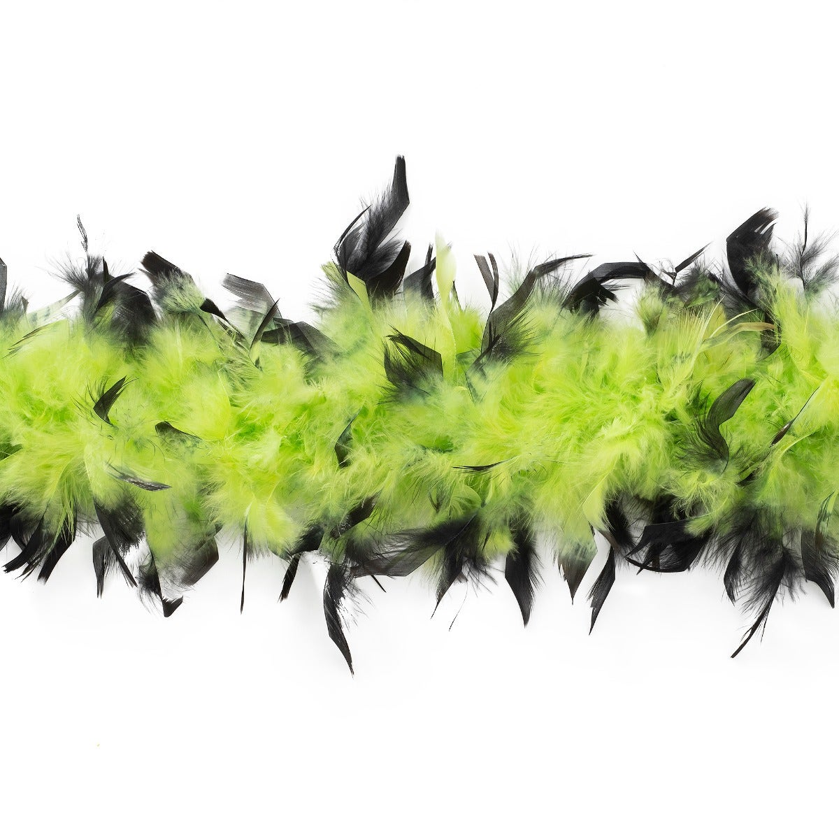 Chandelle Feather Boa - Medium Weight - Tipped - Lime/Black
