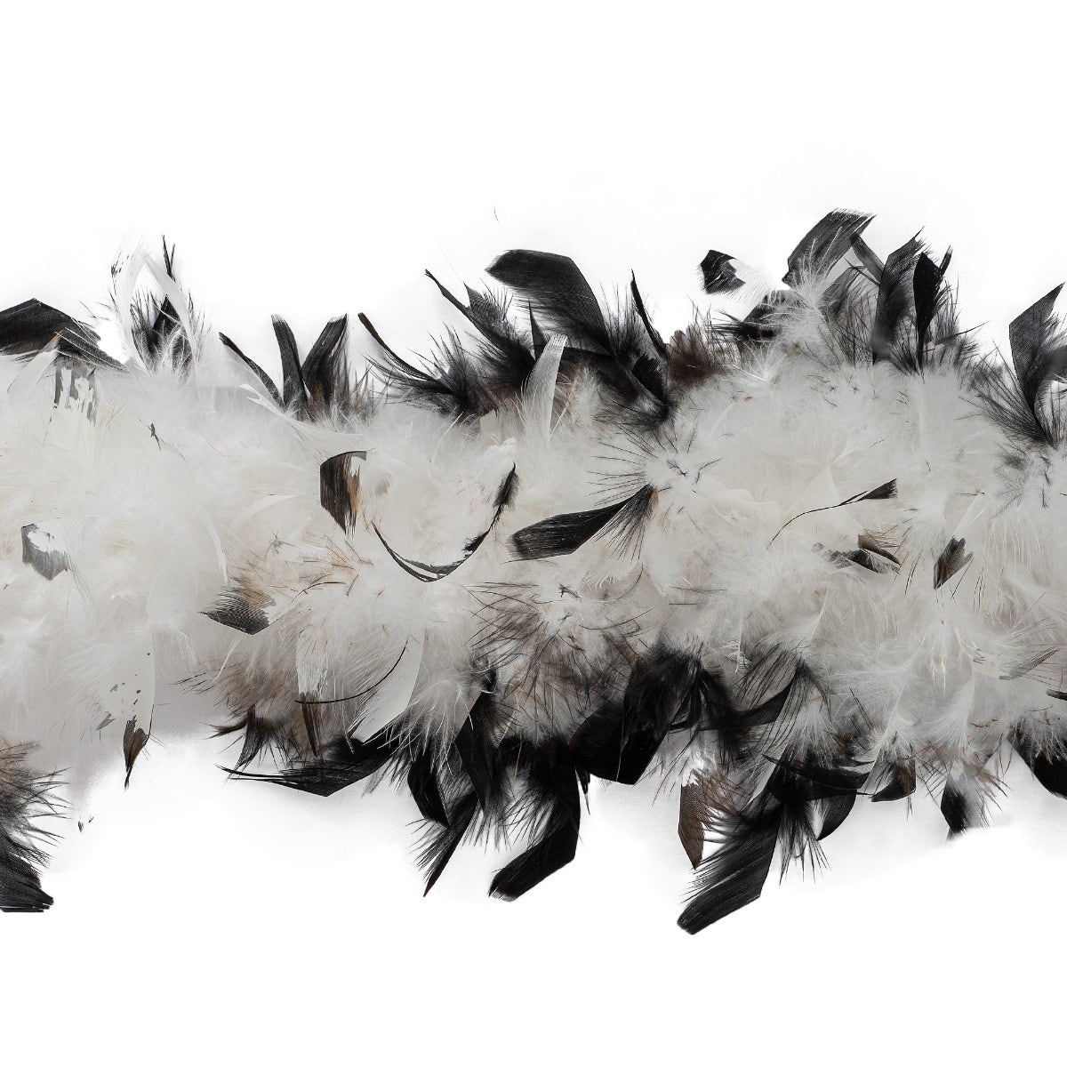 Chandelle Feather Boa - Medium Weight - Tipped - White/Black
